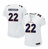 Women Nike Denver Broncos #22 C.J. Anderson 2016 White Game Event Jersey,baseball caps,new era cap wholesale,wholesale hats